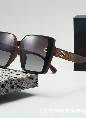 女潮小香儿TAC偏光墨镜女高级感网红大框显瘦太阳眼镜防紫外眼镜