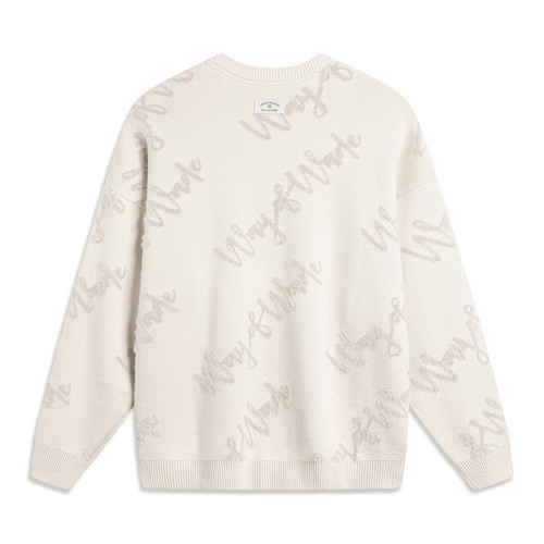 李宁编织衫男春韦德系列舒适百搭宽松套头无帽编织衫AMBU001-B品 - 图0