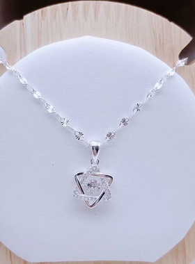 足银9999纯银项链女款2025新款爆款轻奢小众设计感锁骨链送女友