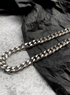 粗款古巴链钛钢项链男女