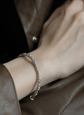 金银撞色雏菊开口手镯女高级小众