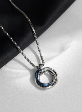 环环相扣小众高级感项链男潮卫衣