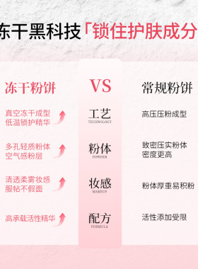 艺彩文墨雾感清透冻干粉饼定妆粉饼持妆轻薄磨皮柔焦专用粉饼干皮