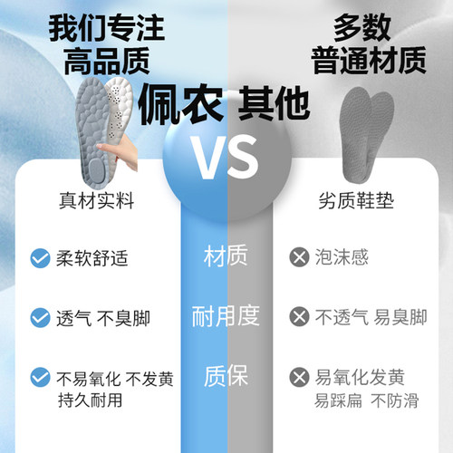 2双踩屎感鞋垫 超软久站防痛男女款吸汗防臭透气运动减震冬季鞋垫 - 图1