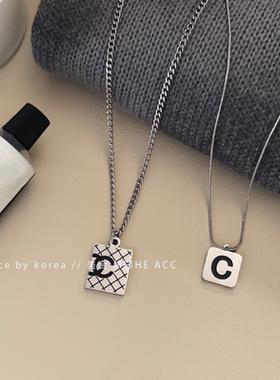 小香风不锈钢双层高级字母毛衣链