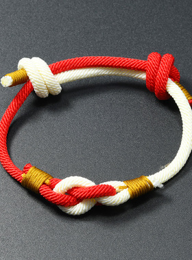 简约手工红绳情侣手链男女