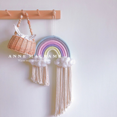 Anne macrame【Wonderland】ins彩虹手工编织挂毯民宿儿童房装饰 - 图2