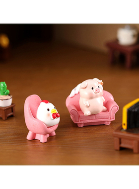 卡通动物树脂玩偶创意微景观装扮