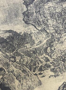 范宽溪山行旅图卷轴y挂画仿古画复制品山水画玄关书房茶楼装饰画
