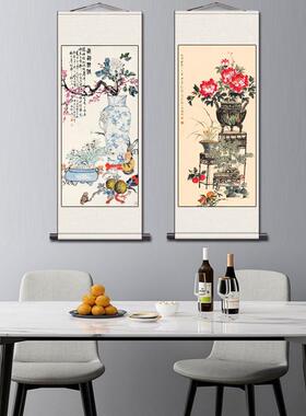 孔小瑜花鸟丝绸卷轴i画国画富贵吉祥家居装饰画定制名家字画书房