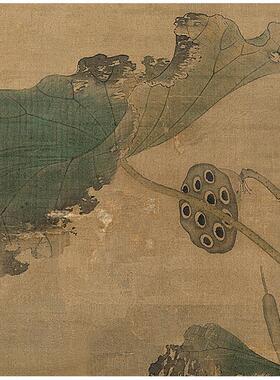 明吕纪秋鹭芙X蓉图仿古画工笔花鸟艺术微喷高清复制临摹手稿装饰