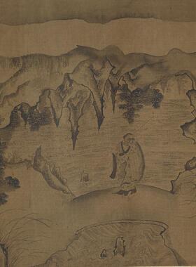 北宋李公麟白描罗汉图复古书画人物国画微喷n仿古复制手卷装饰礼