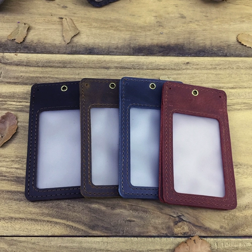 Кожаный картхолдер, сумка, рабочий защитный чехол подходит для мужчин и женщин, воловья кожа, делается под заказ