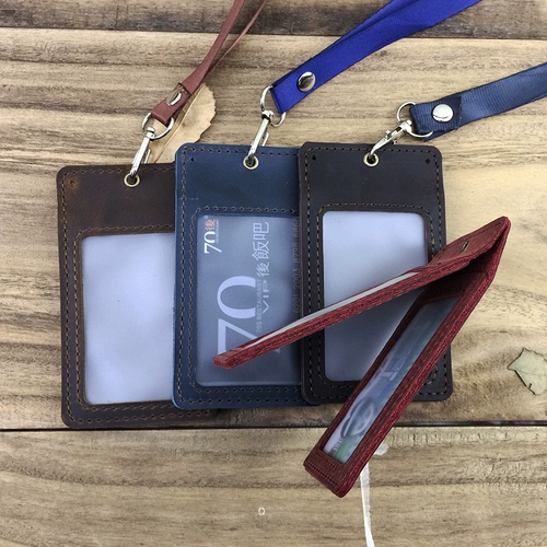 Кожаный картхолдер, сумка, рабочий защитный чехол подходит для мужчин и женщин, воловья кожа, делается под заказ