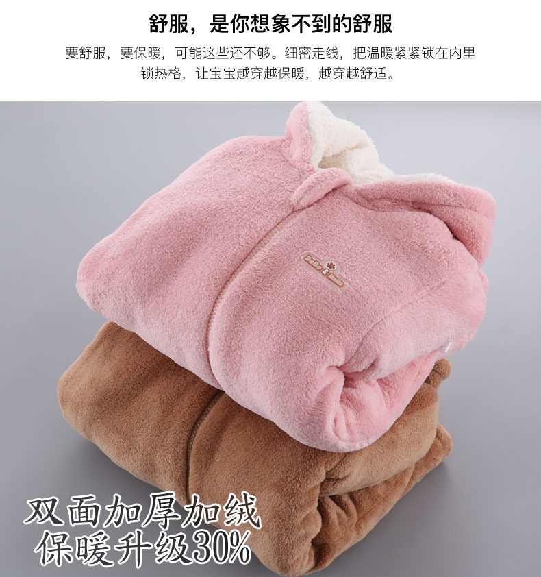 婴儿连体衣冬装宝宝外出抱衣羊羔绒爬爬服加绒加厚外穿保暖衣服_虎窝淘