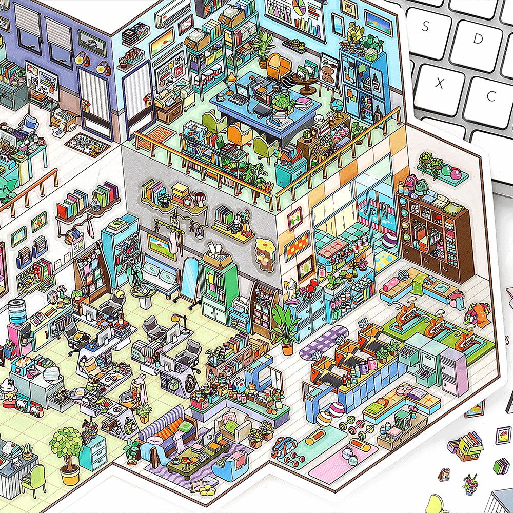 Infeel me今日营业中32弹造景贴纸微缩场景手工diy解压玩具贴画,淘宝优惠券,粉丝福利购,淘宝优惠卷