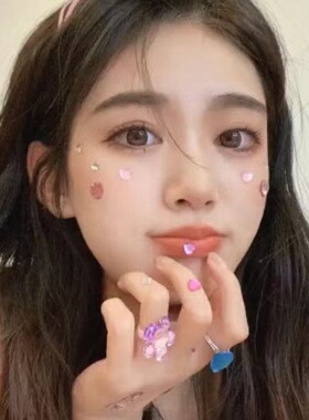 镭射闪亮少女钻石贴纸水晶