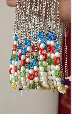 珍珠叠戴双层项链ins女情侣复古