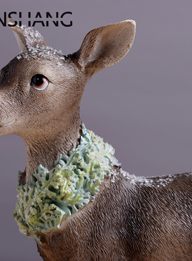 美式风格客厅圣诞节家居装饰品鹿摆件树脂工艺品冬日氛围感小摆设