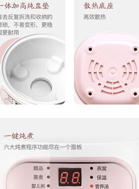 电炖锅全自动家用陶瓷多功能隔水燕窝煲汤养生盅砂锅跨境代发
