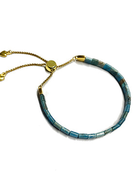 高级蓝磷灰石小方块手链湖蓝色气质女生手串精致手环生日礼物能量