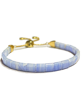 天然蓝纹玛瑙小方块手链