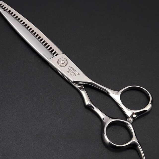 烟斗侍 专业美发剪刀 名匠系列 AB6327B双段无痕油头调色鱼骨牙剪 - 图3