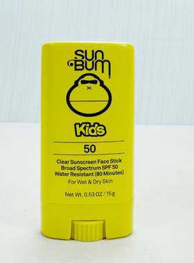 现货美国Sun Bum儿童面部低敏防水滋润海滩防晒棒SPF50成人可用