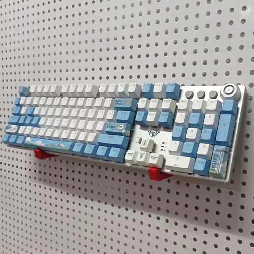 圆孔洞洞板配件电脑键盘支架电竞收纳挂钩展示架墙上倾斜架托壁挂 - 图3