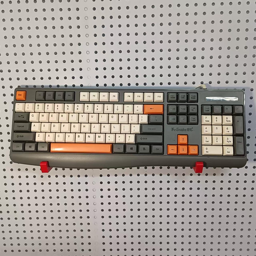 圆孔洞洞板配件电脑键盘支架电竞收纳挂钩展示架墙上倾斜架托壁挂 - 图2