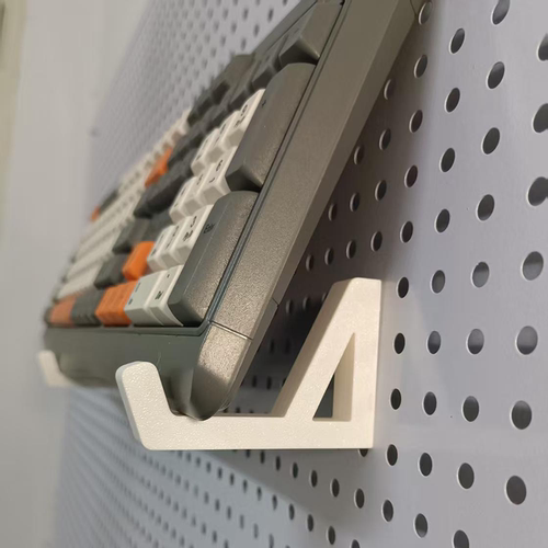 圆孔洞洞板配件电脑键盘支架电竞收纳挂钩展示架墙上倾斜架托壁挂 - 图2