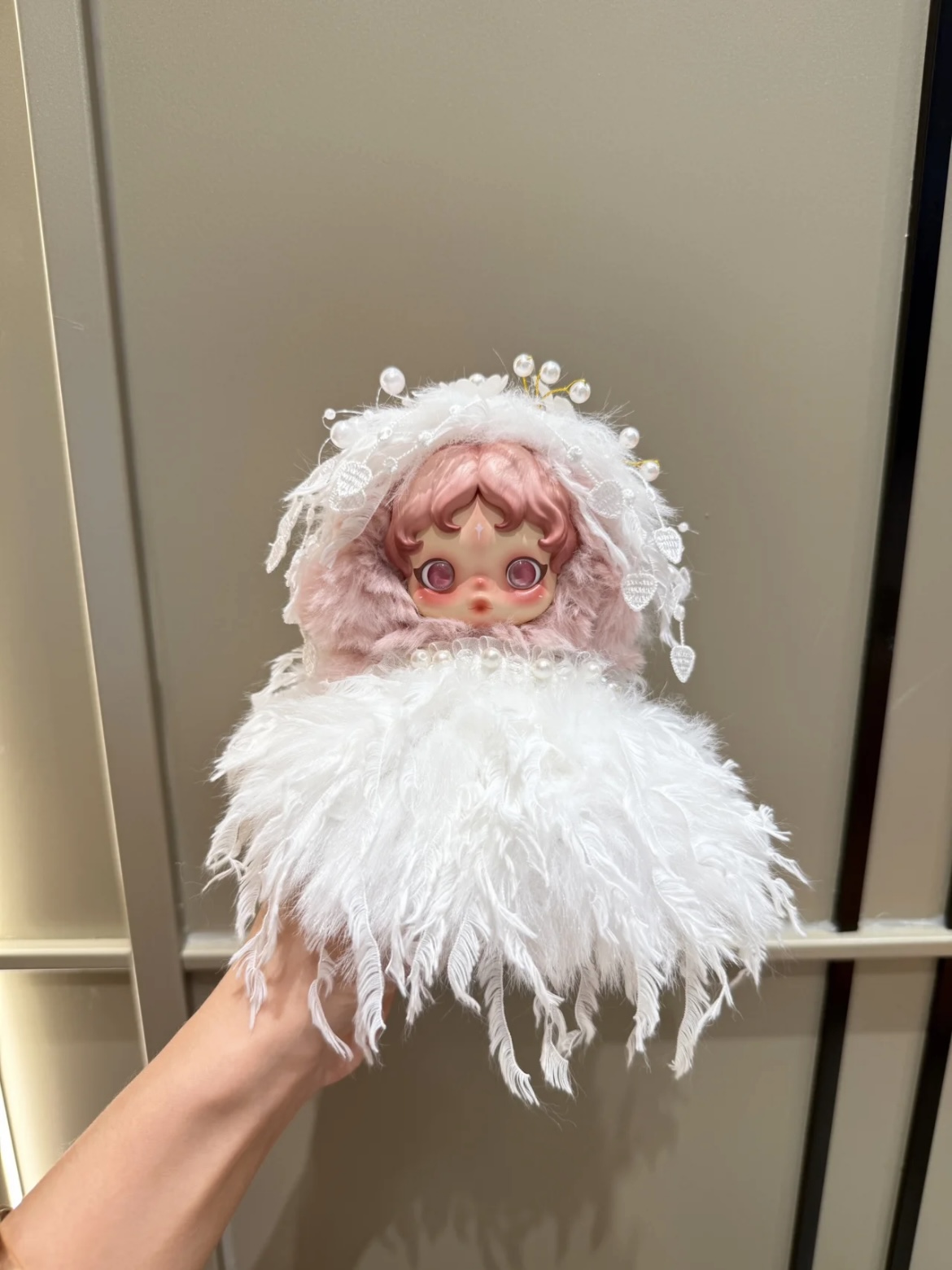 光织园sp系列着替娃衣  光织园白色羽毛婚纱裙套装【不含玩偶】 - 图3