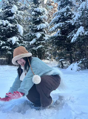 东北哈尔滨雪乡长白山防寒帽子