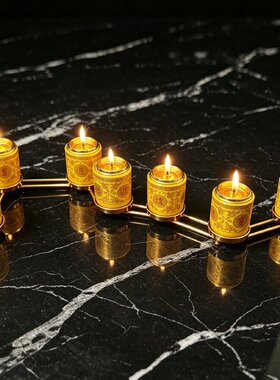 合金北斗七星烛台油灯座 跨境添油灯北斗七星灯 道场活动家用添灯