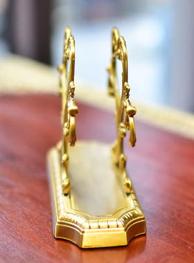 黄铜轻奢雕花纸巾架摆件餐桌茶几餐巾纸架收纳架子家居装饰摆设