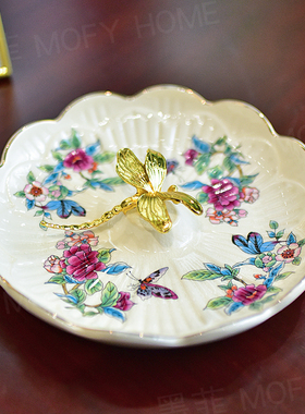 蝶恋花系列高端陶瓷复古家居装饰品摆件欧式美式客厅玄关酒柜摆设