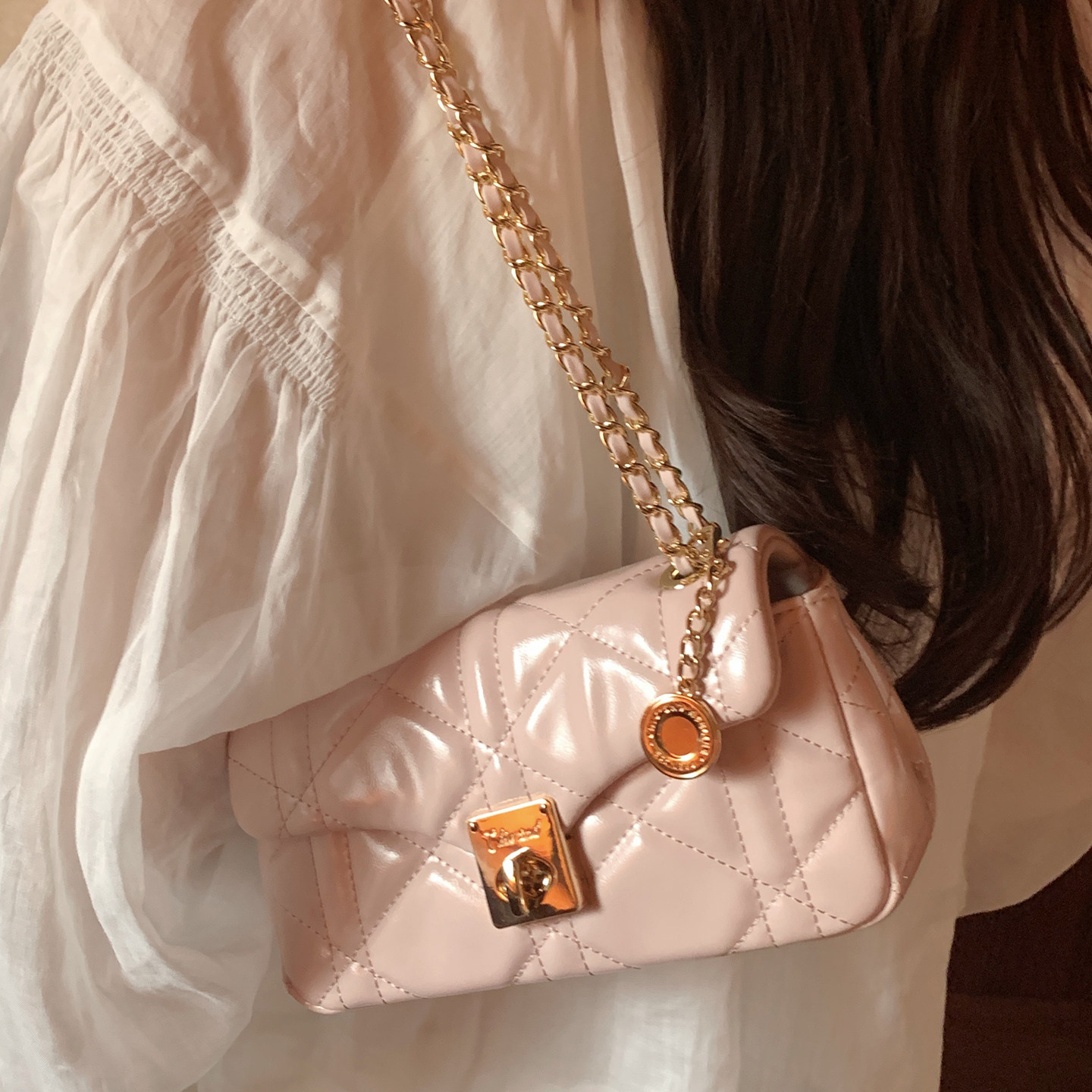 南风Chio2nd 浪漫序曲小方包包女式2026新款菱格链条包单肩斜挎包,淘宝优惠券,粉丝福利购,淘宝优惠卷