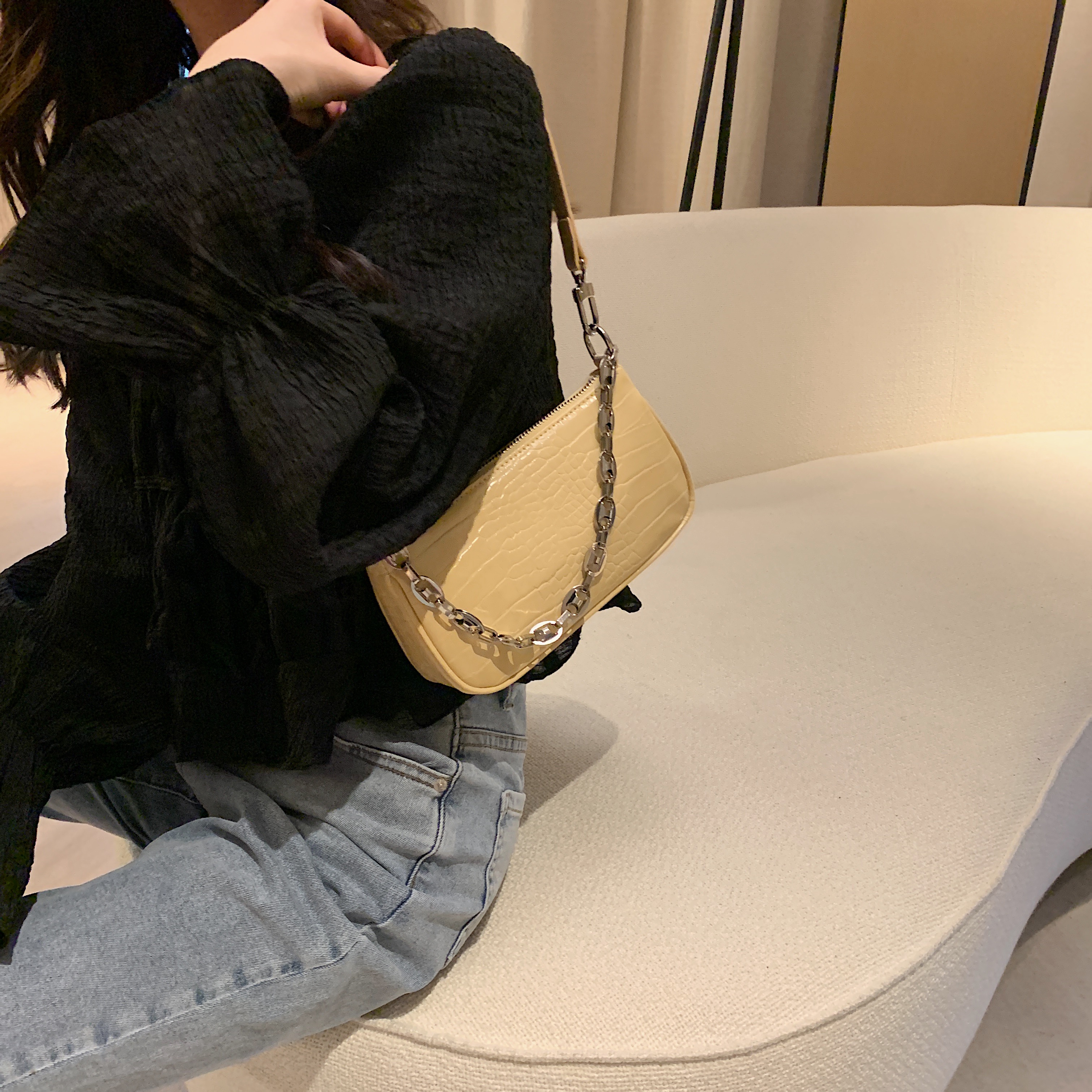 百搭链条单肩斜挎包 ins 新款潮网红小包包女 2020 色腋下包 6 南风 百搭链条单肩斜挎包 ins 新款潮网红小包包女 2020 色腋下包 6 南风