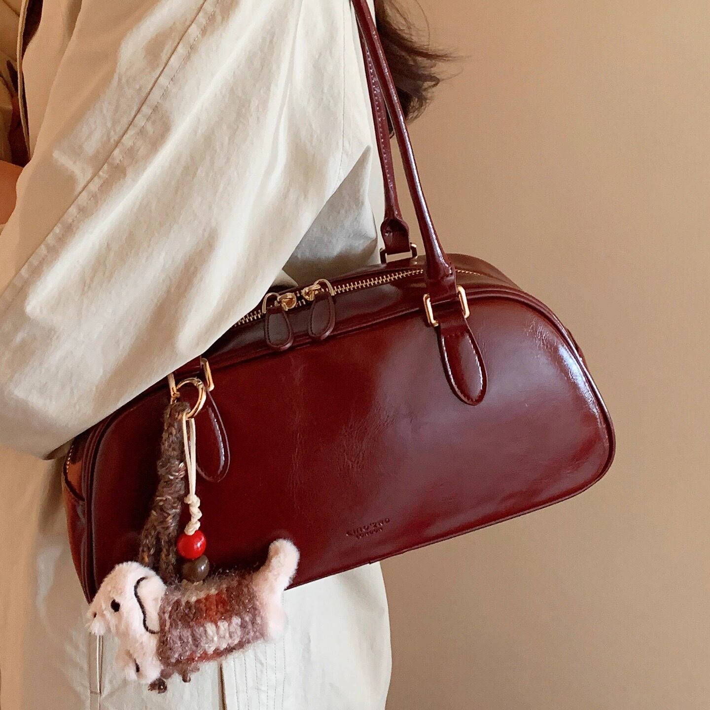 南风Chio2nd 邂逅浪漫枕头包包女秋冬复古波士顿单肩腋下包法棍包