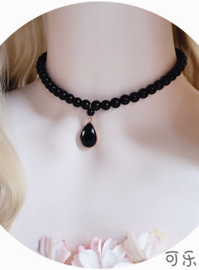 日常百搭风暗黑欧式宝石锁骨链
