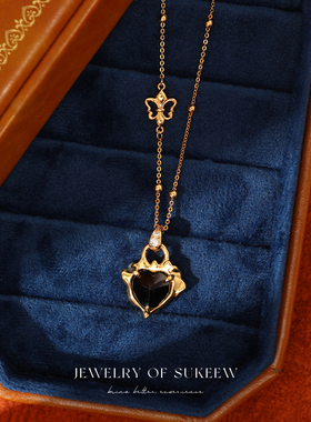 曜岩之心熔岩爱心轻奢项链