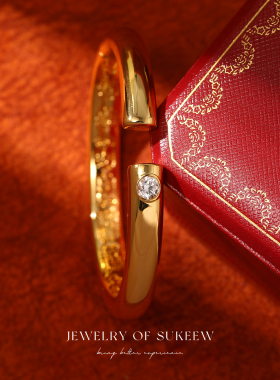 轻奢优雅单镶泥鳅背手镯