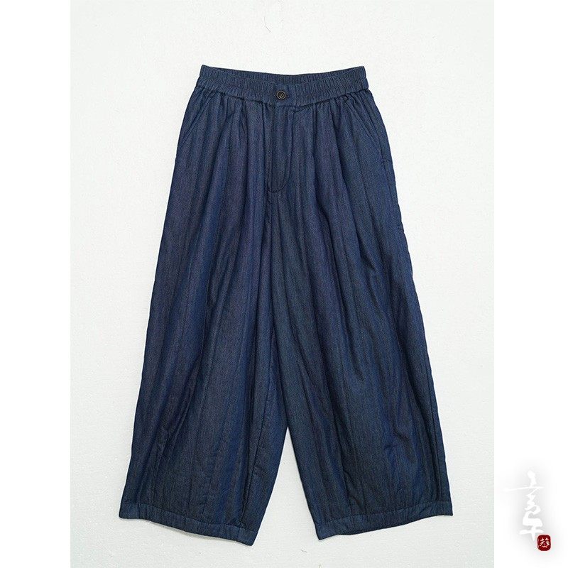 言午葵原创冬季保暖牛仔直筒裤九分裤 复古怀旧加厚棉裤靴裤,淘宝优惠券,粉丝福利购,淘宝优惠卷