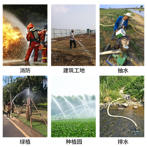 消防农用水带高压灌溉水泵软管有衬里帆布水管浇地排泥浆1到12寸 - 图3