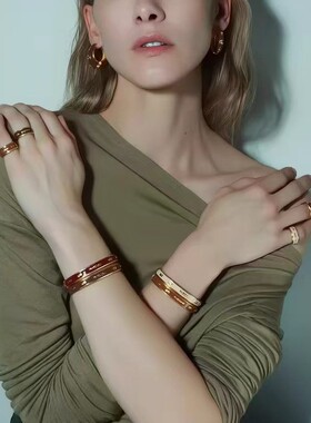 个性精致手饰小众两戴珐琅手环女