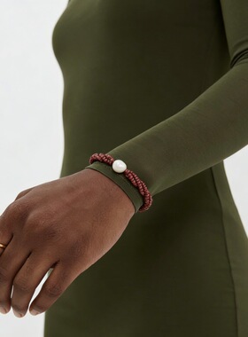 新中式红色串珠手链优雅简约气质