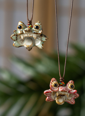 瓦猫通用陶瓷手工吊坠招财