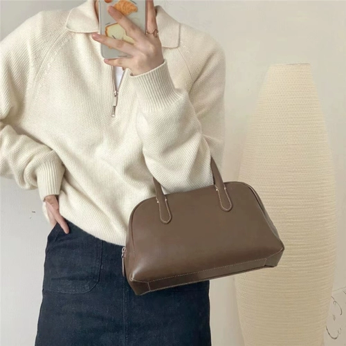 Вместительная и большая кожаная ретро бостонская сумка, Южная Корея