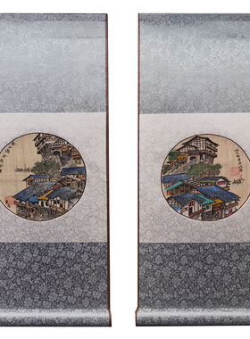 重庆特色非遗手绘夏布画小巧精致