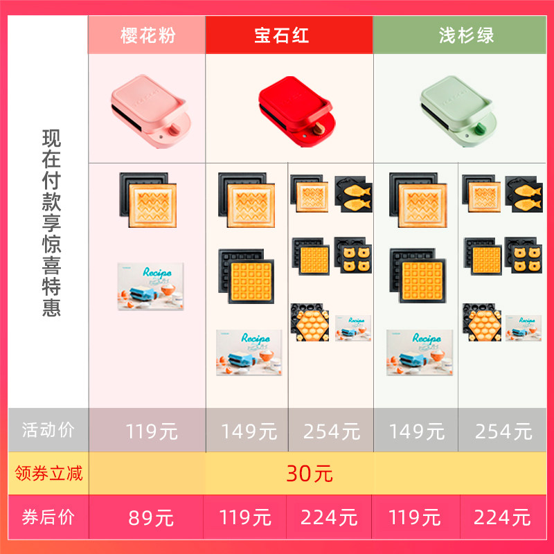 涛声三明治定时多功能家用早餐机 涛声旗舰三明治机